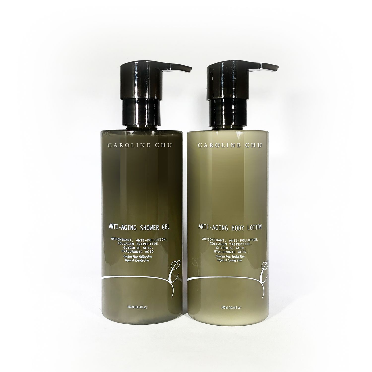 Anti-Aging Shower Gel &amp; Body Lotion Duo, Vegan, Paraben-free, Sulfate-Free