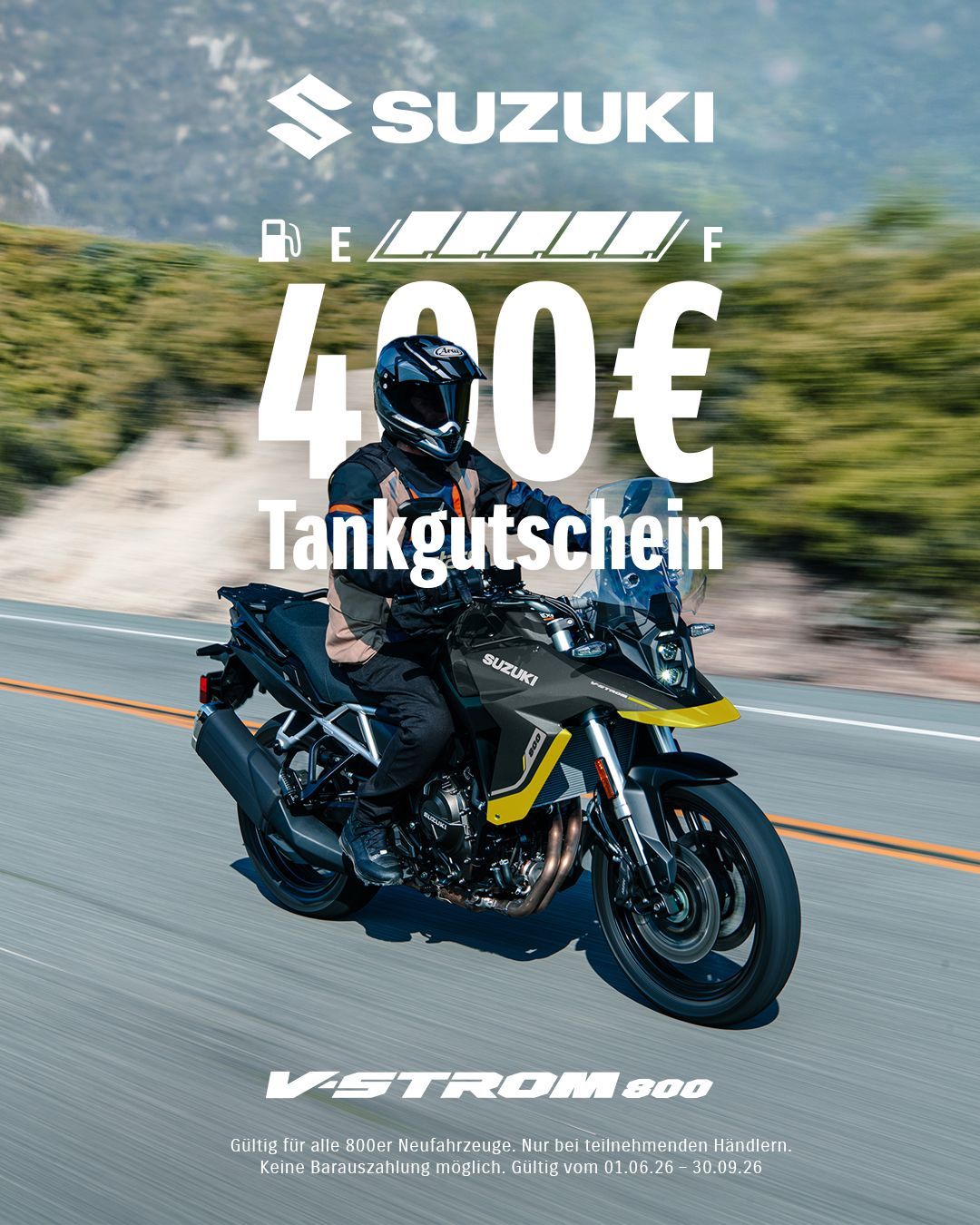 Suzuki V-Strom 800 Adventure Edt. / 400,- Tankgutschein Suzuki V-Strom 800 Adventure Edt. / 400,- Tankgutschein
