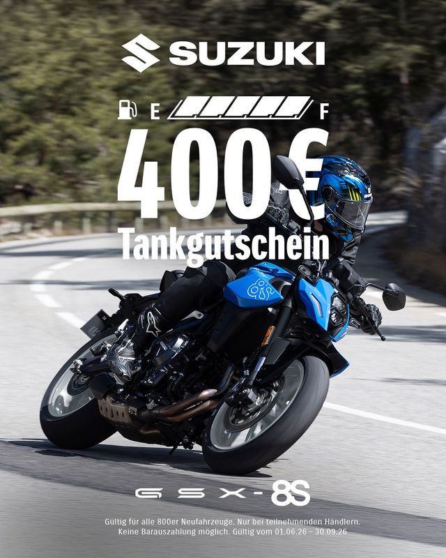 Suzuki GSX-8S *2026*, Tankgutschein Suzuki GSX-8S *2026*, Tankgutschein