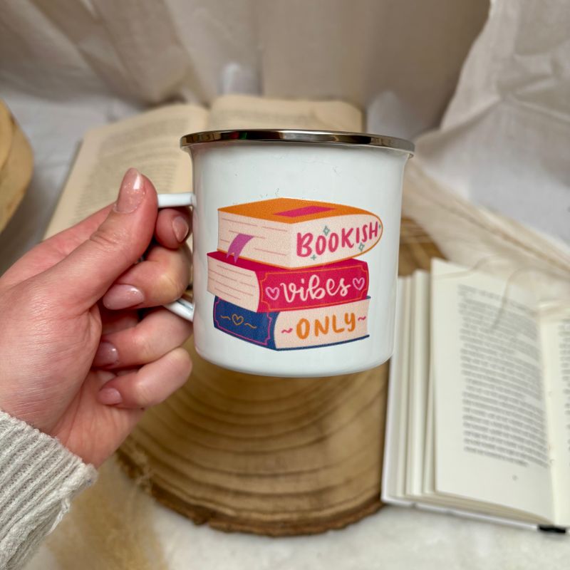 Emaille Tasse Emaille Tasse "bookish vibes only"