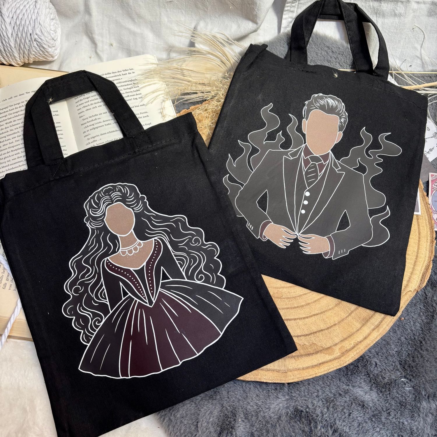Mini Tote Bag "Shadow King & Queen"