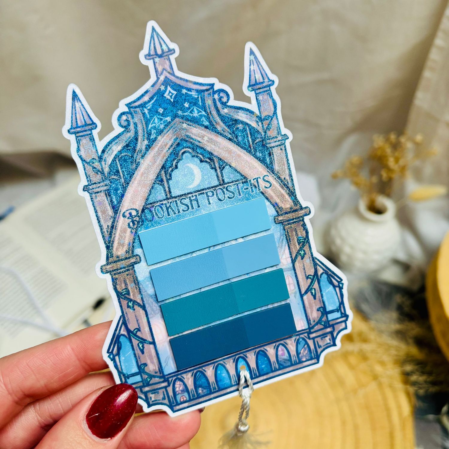 Haftnotizen „Bookish Post-its“ – Gothic Arch (Blau)