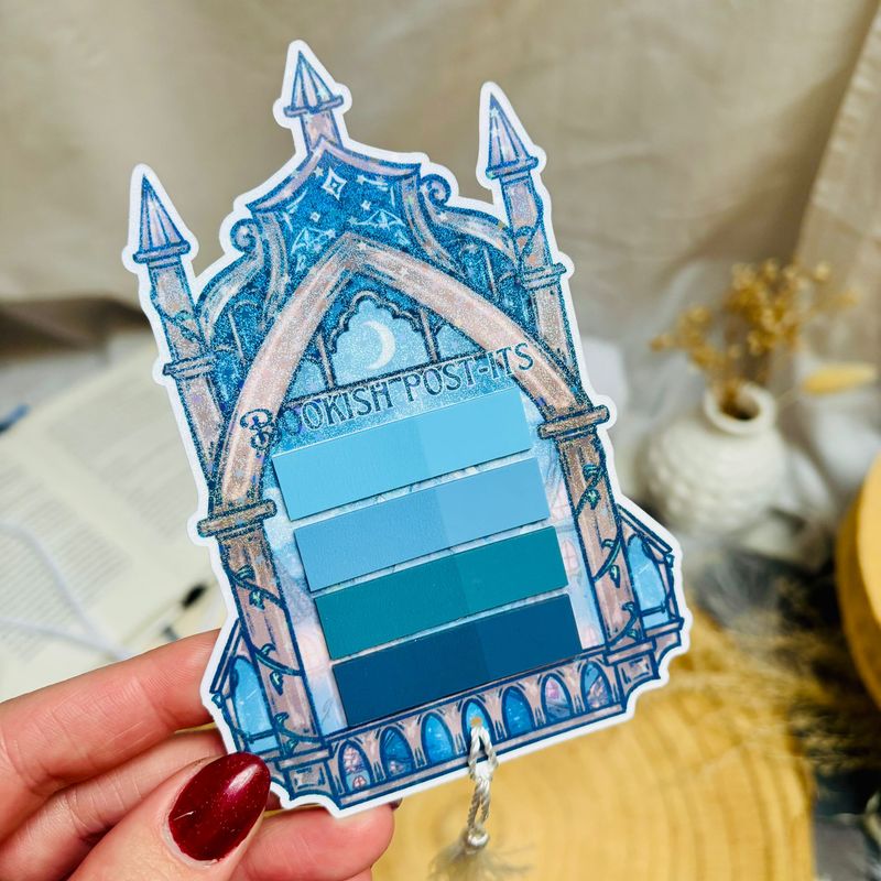 Haftnotizen „Bookish Post-its“ – Gothic Arch (Blau)