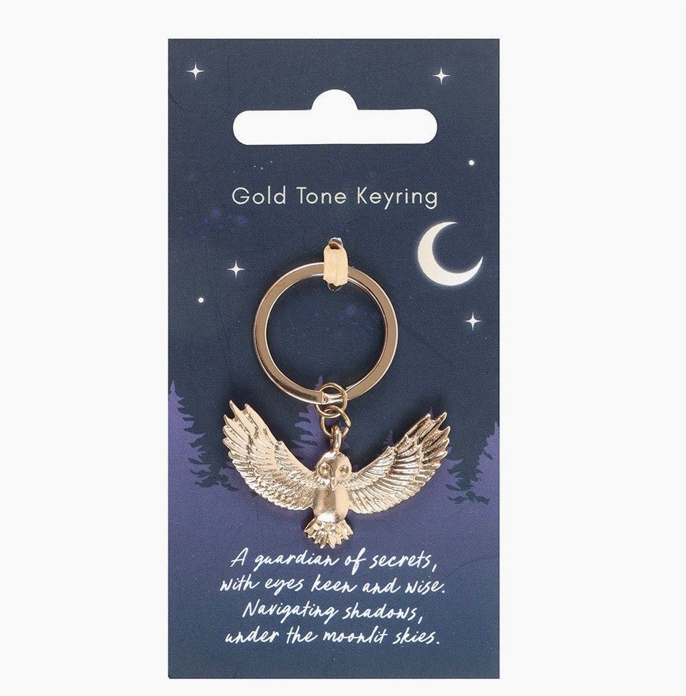 Goldfarbener Schlüsselanhänger - Moonlit Owl
