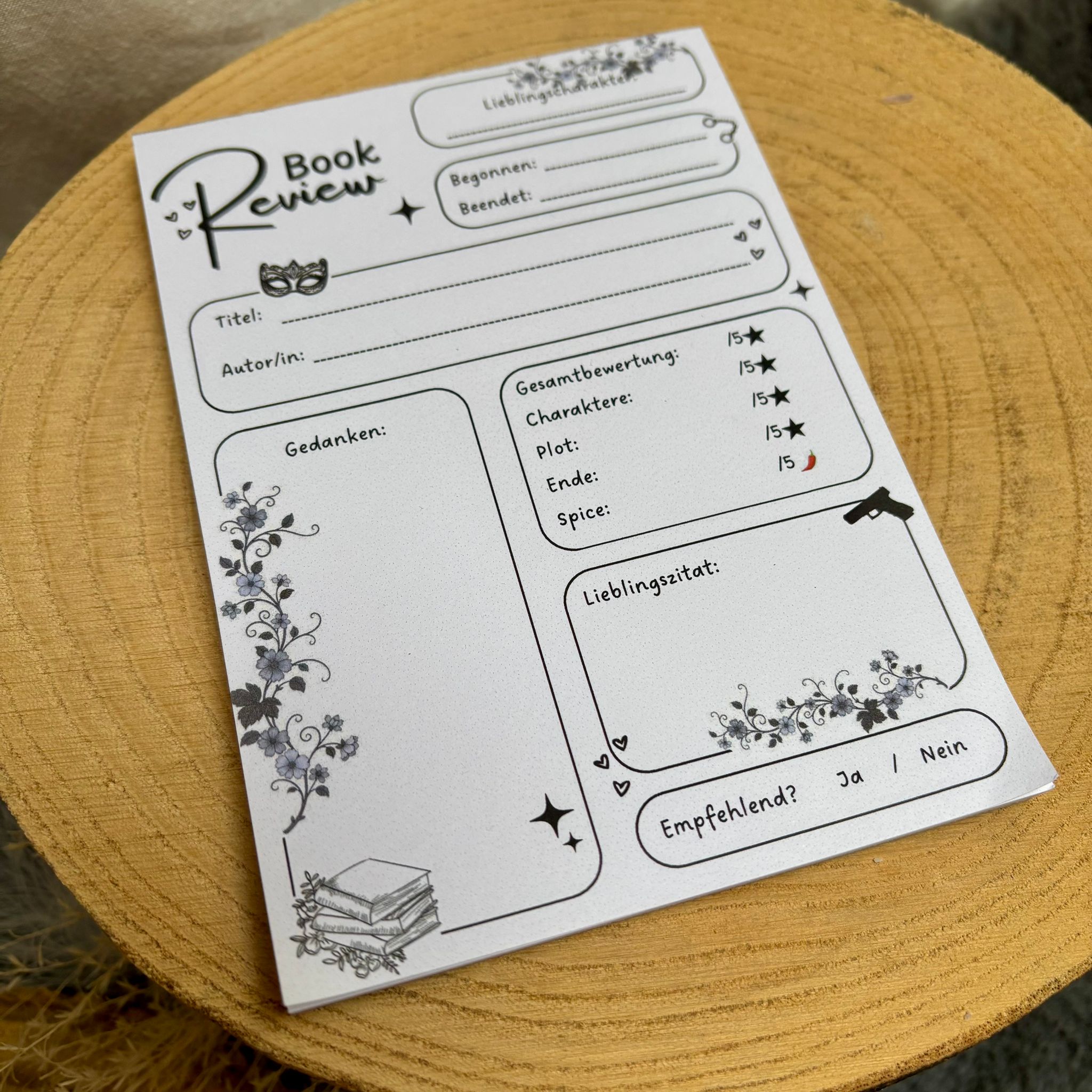 Book Review Notizblock – Rezensionen & Sternebewertung für Leseratten