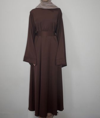 Liya Abaya Satin - Brown