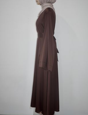 Liya Abaya Satin - Brown