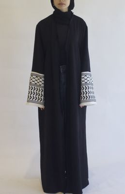 Hira Open Abaya - Black