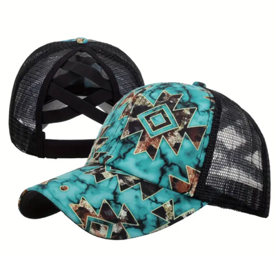 Turq Aztec Cap