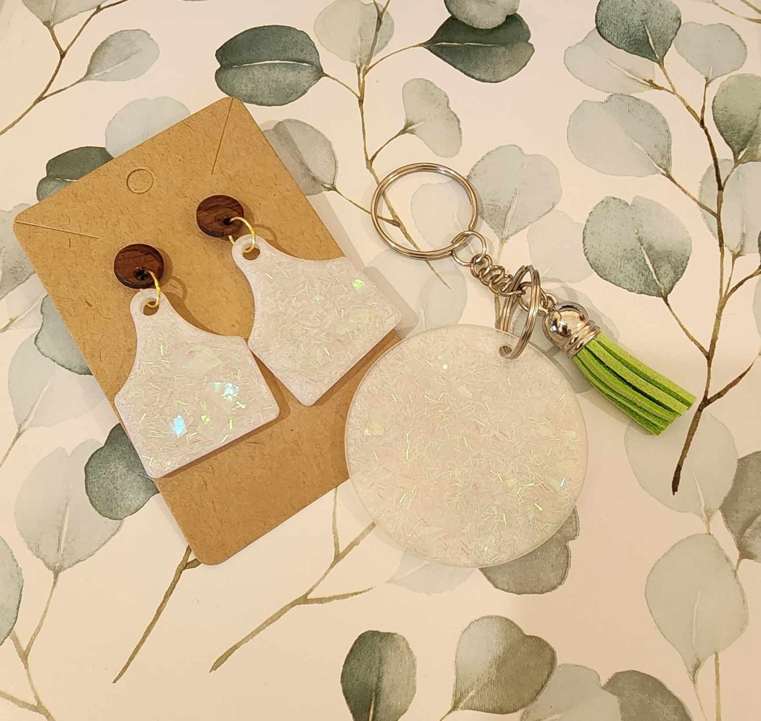 Ear Tag Earring &amp; Keychain Bundle