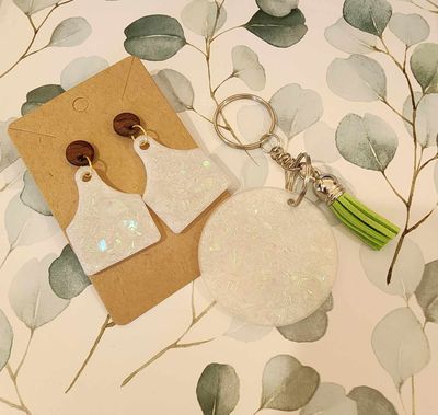 Ear Tag Earring &amp; Keychain Bundle