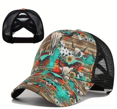 Western Sunflower Skull Cap