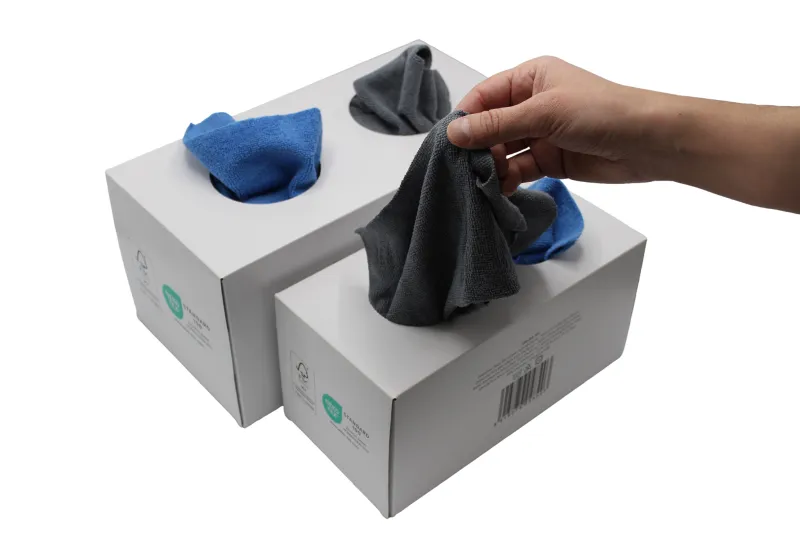 Profi Microfaser Spenderbox 2x25 St. grau und blau (30cmx30cm)