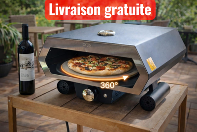 TURPONE Forza 17" rotating stone pizza oven, propane powered, even cooking.