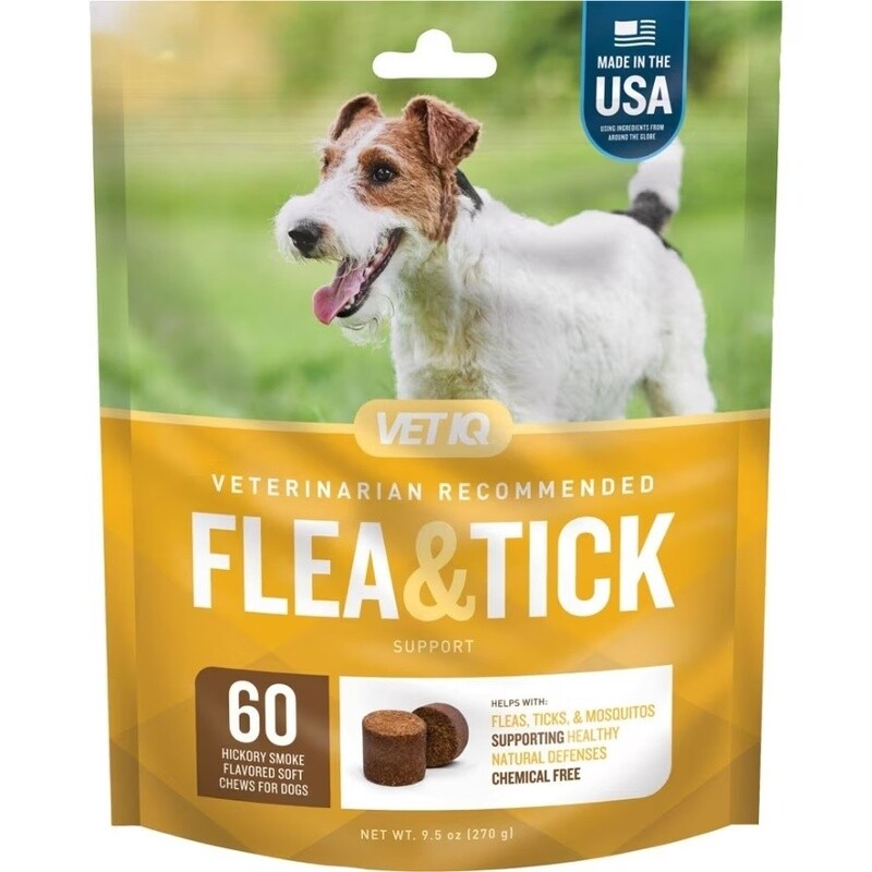 VET IQ Flea &amp; Tick Support Soft Chew 60ct.