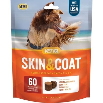 VET IQ Skin &amp; Coat Soft Chew 60ct.