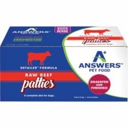 Answers Detailed Formula Raw Beef Frozen Dog Food Patties 4lb