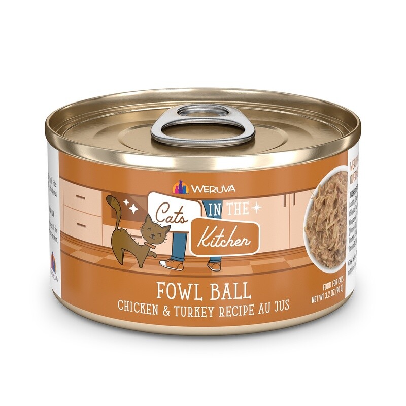 Cats in the Kitchen Fowl Ball Chicken &amp; Turkey Recipe 3oz