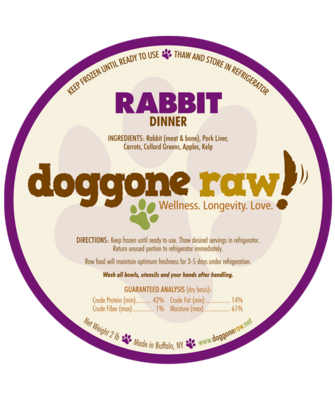 Doggone Raw Rabbit Dinner 2lb