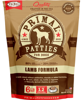 Primal Lamb Formula Patties Frozen Raw 6lb