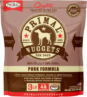Primal Pork Formula Nuggets Frozen Raw 3lb