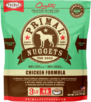 Primal Chicken Formula Nuggets Frozen Raw 3lb