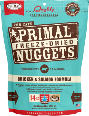 Primal Chicken &amp; Salmon Formula Nuggets Freeze-Dried Raw
