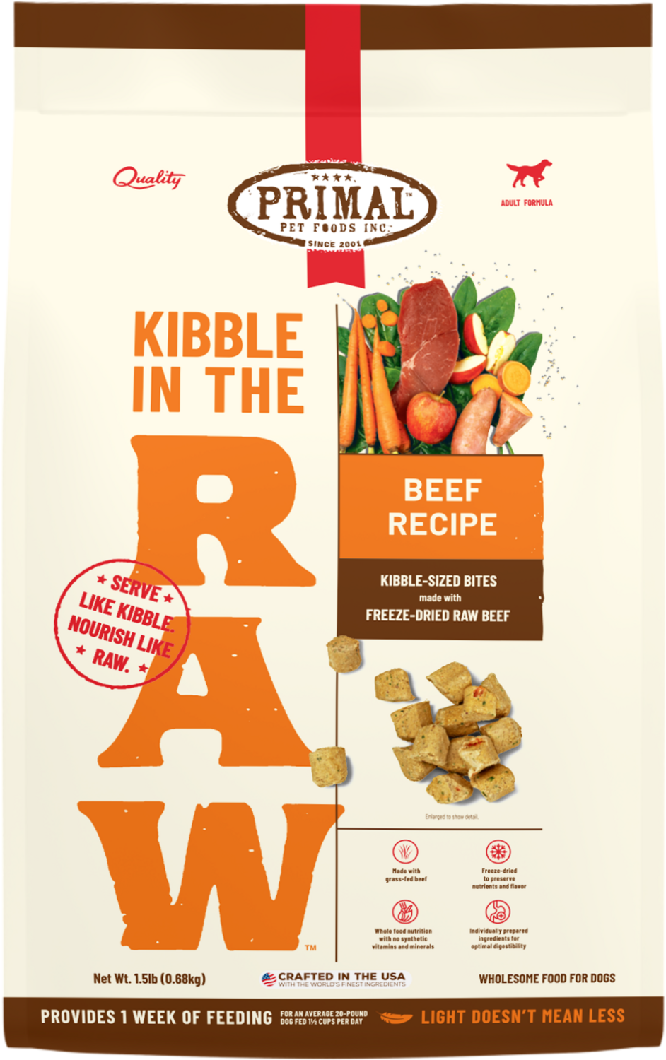 Primal Freeze Dried Kibble In The Raw Beef Recipe