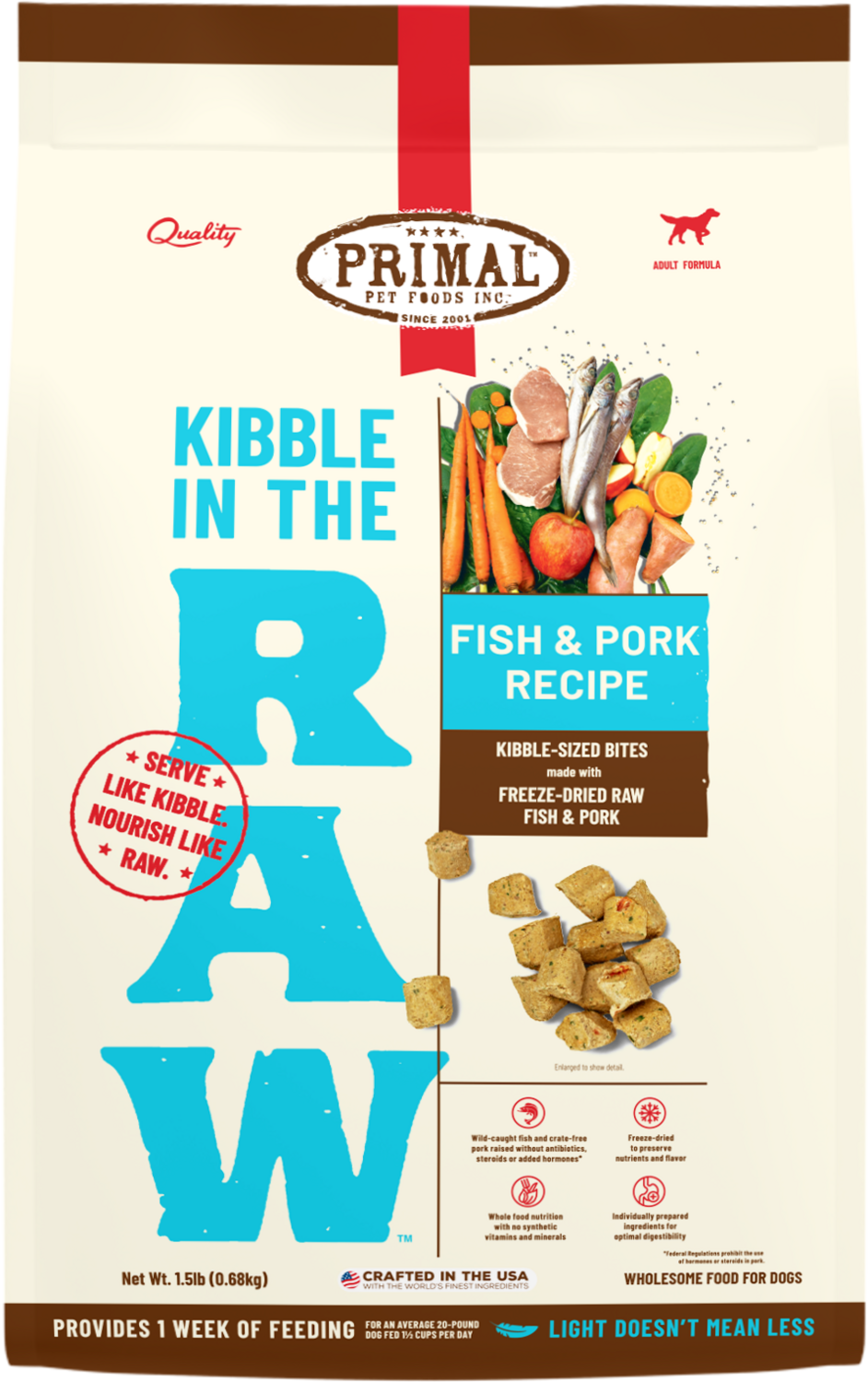 Primal Freeze Dried Kibble In The Raw Fish Recipe