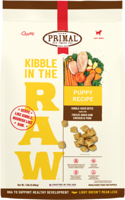 Primal Freeze Dried Kibble In The Raw Puppy Recipe