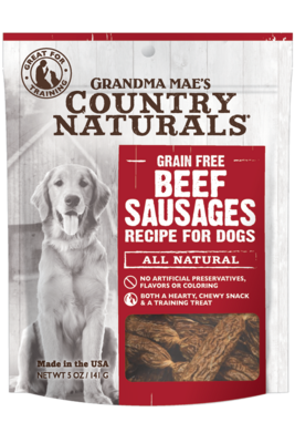 Grandma Mae&#39;s Country Naturals Grain-Free Beef Sausages 5oz