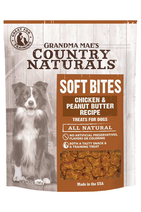 Grandma Mae&#39;s Country Naturals Soft Bites Chicken &amp; Peanut Butter 5oz