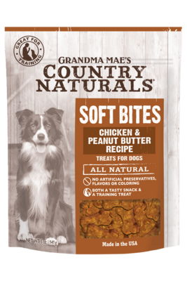 Grandma Mae&#39;s Country Naturals Soft Bites Chicken &amp; Peanut Butter 5oz