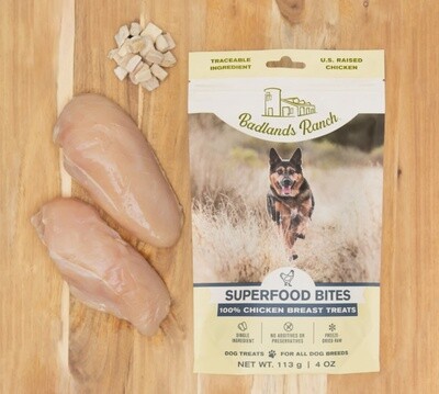 Badlands Ranch Superfood Bites 100% Chicken Breast Treats 4oz