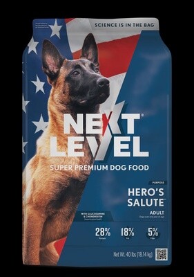 Next Level Hero's Salute Dry Dog Food 40lb