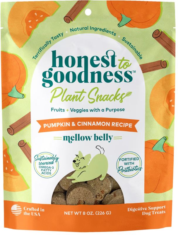 Honest To Goodness™ Plant Snacks Mellow Belly Pumpkin &amp; Cinnamon Recipe Dog Treats 8oz