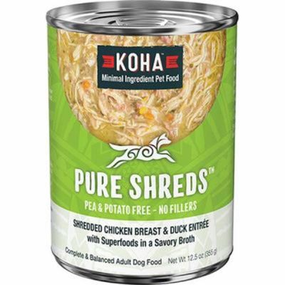 Koha Grain Free Shredded Chicken &amp; Duck Dog Food 12.5oz
