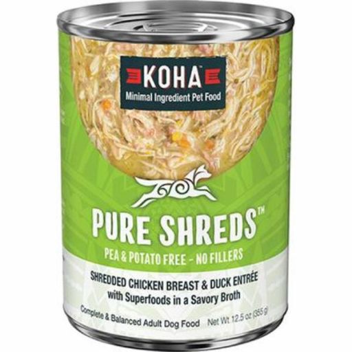 Koha Grain Free Shredded Chicken &amp; Duck Dog Food 12.5oz
