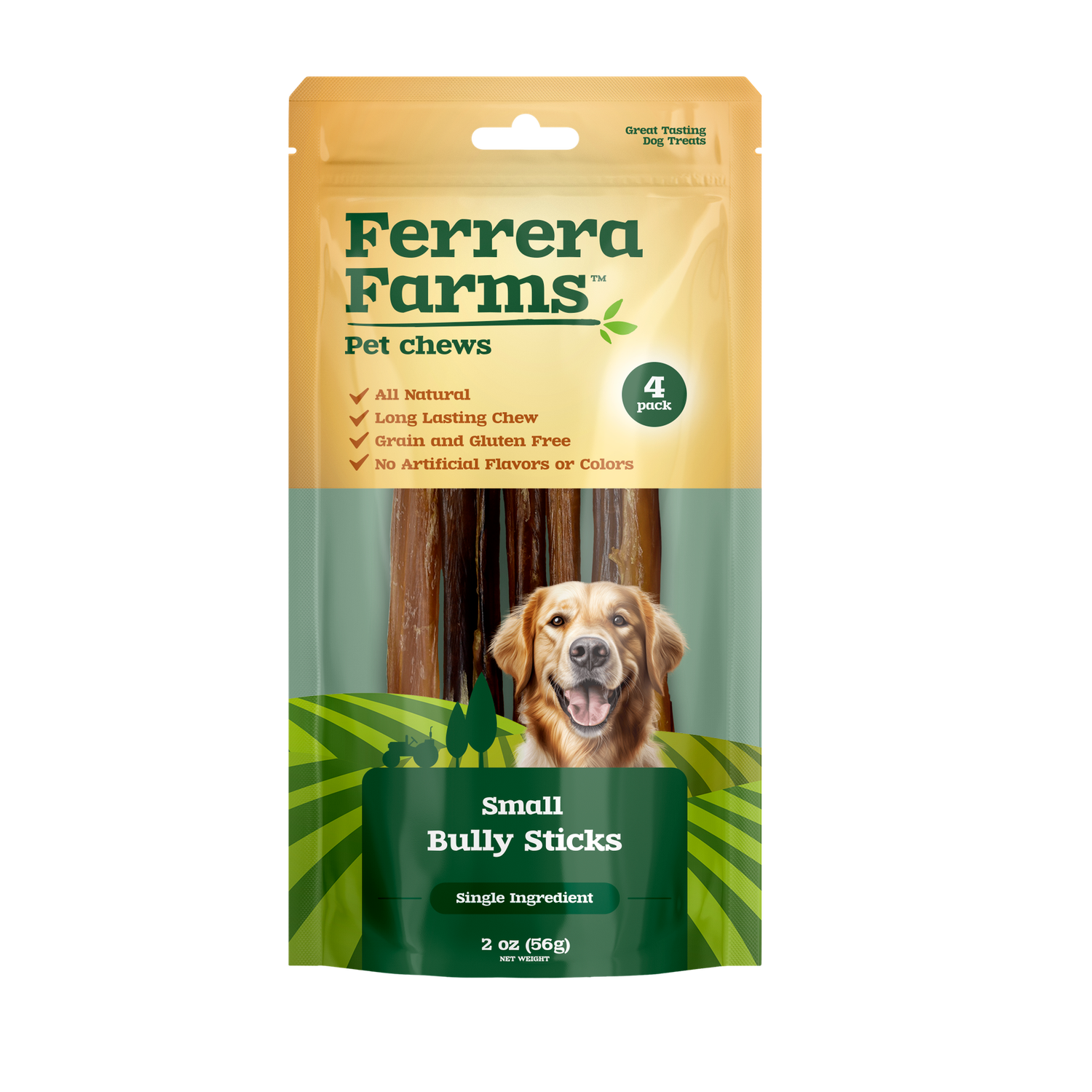 Ferrera Farms Bully Sticks, Size: Small 4-Pack