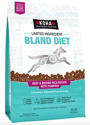 KOHA Limited Ingredient Dry Bland Diet Beef &amp; Brown Rice Recipe with Pumpkin for Dogs