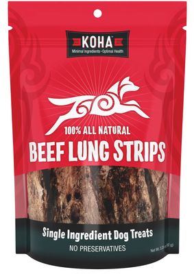KOHA Beef Lung Strips All Natural Treats 3.25oz
