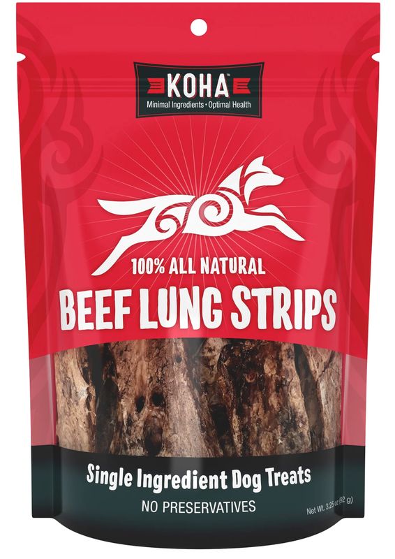 KOHA Beef Lung Strips All Natural Treats 3.25oz