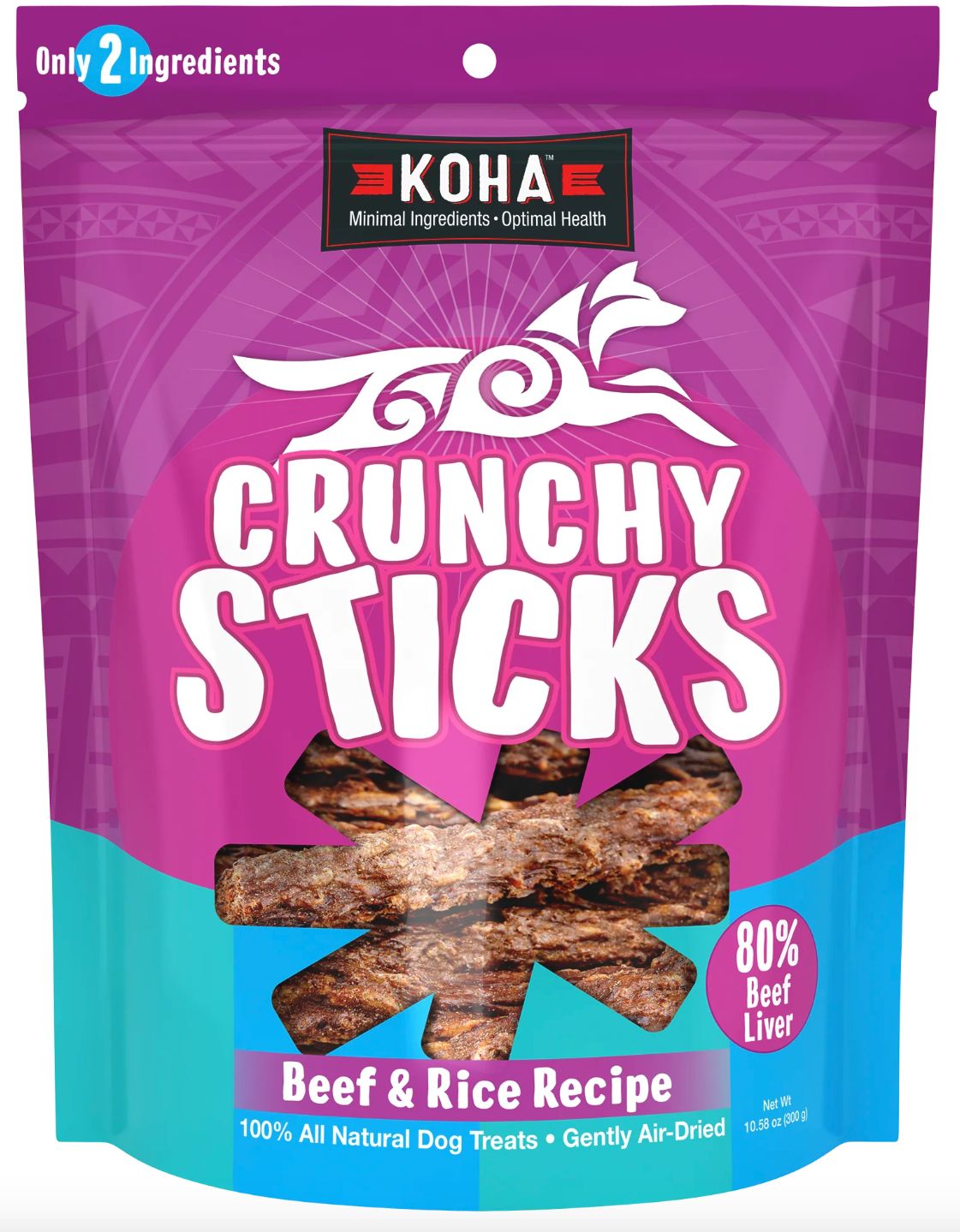KOHA Crunchy Sticks Beef &amp; Rice Recipe 10.58oz