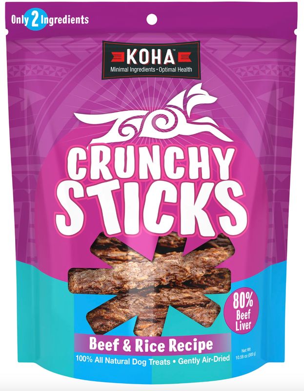 KOHA Crunchy Sticks Beef &amp; Rice Recipe 10.58oz