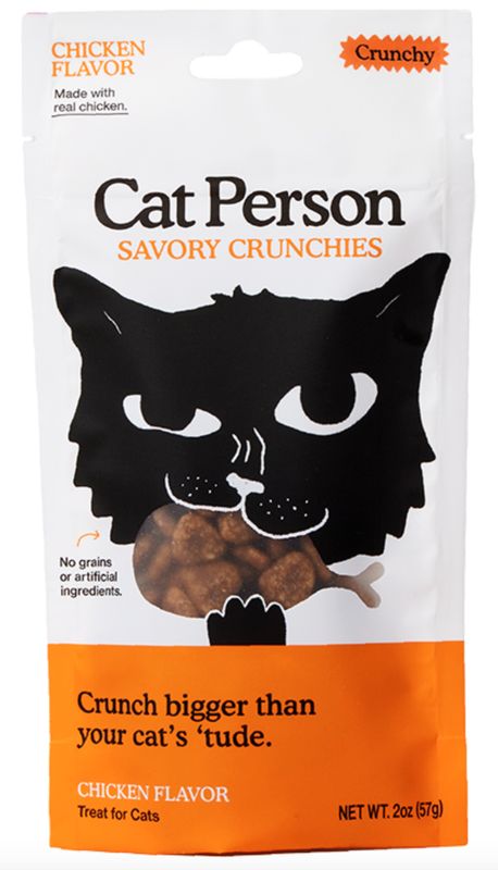 Cat Person Treats Savory Crunchies Chicken 2oz