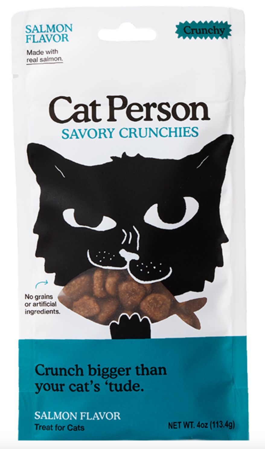 Cat Person Treats Savory Crunchies Salmon 2oz