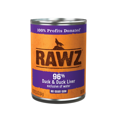 RAWZ Dog 96% Duck &amp; Liver Pate 12.5oz
