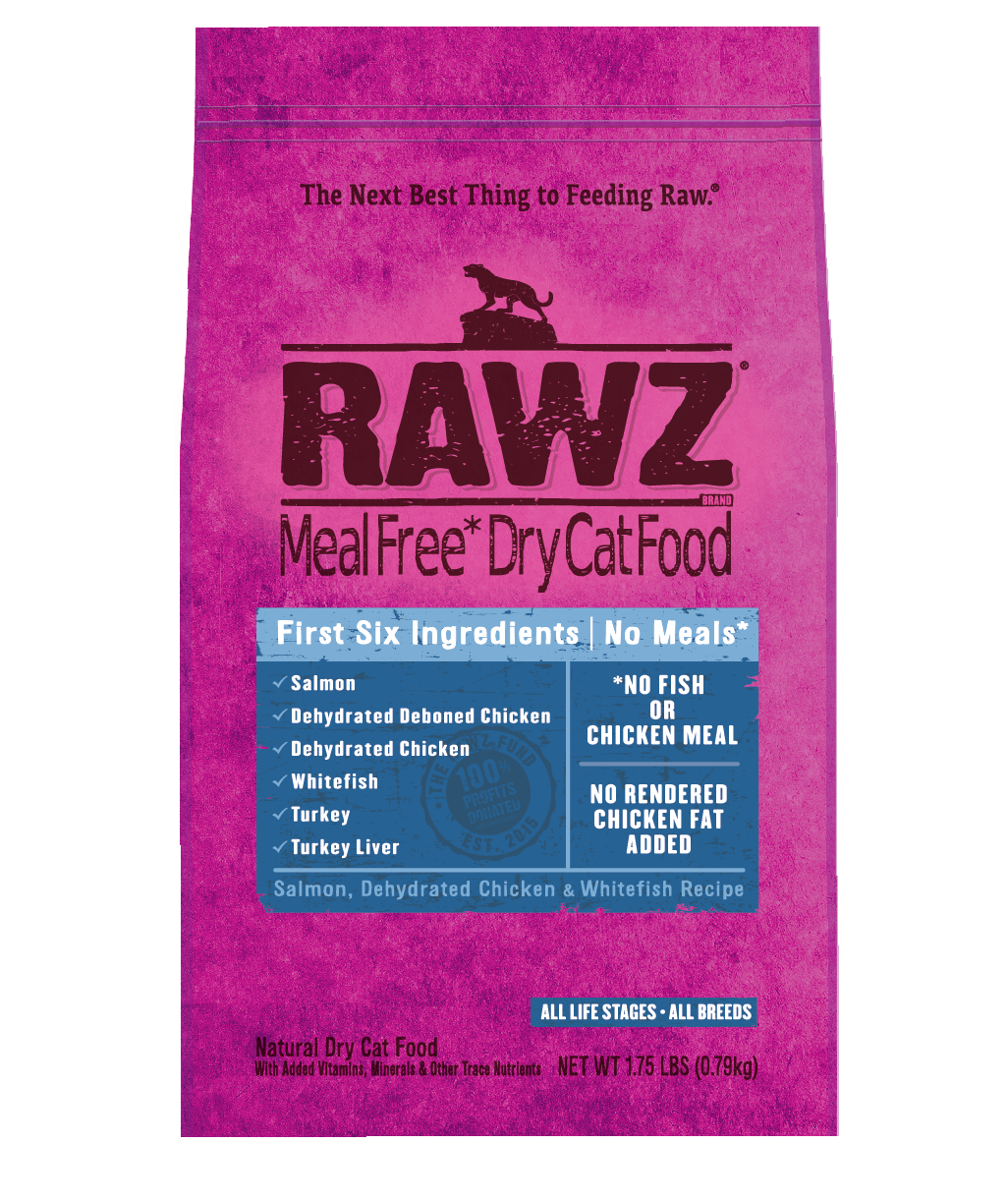 RAWZ Meal Free Salmon Chicken Whitefish Recipe Dry Cat Food