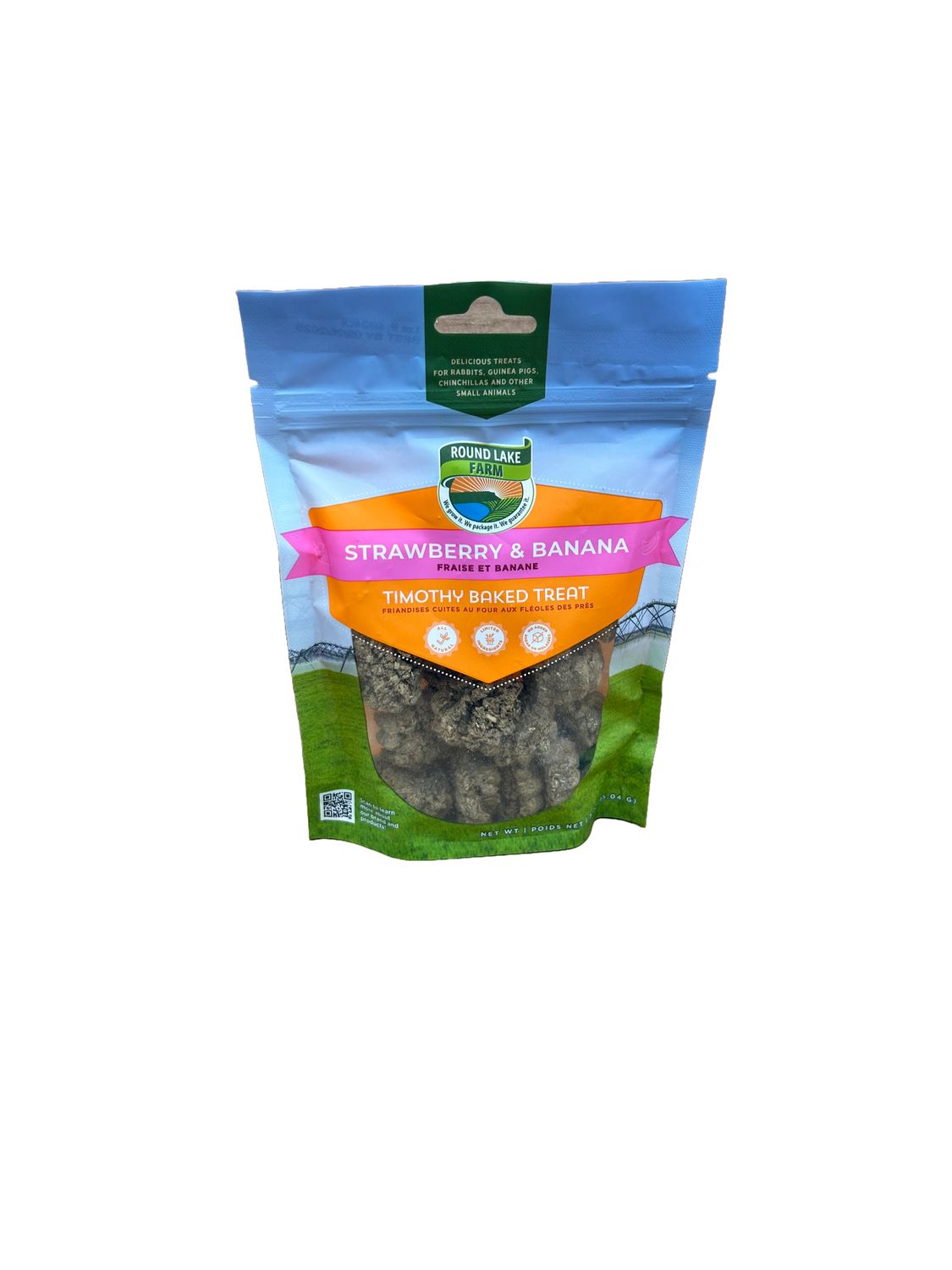Round Lake Farm Strawberry &amp; Banana Timothy Baked Treats 3oz