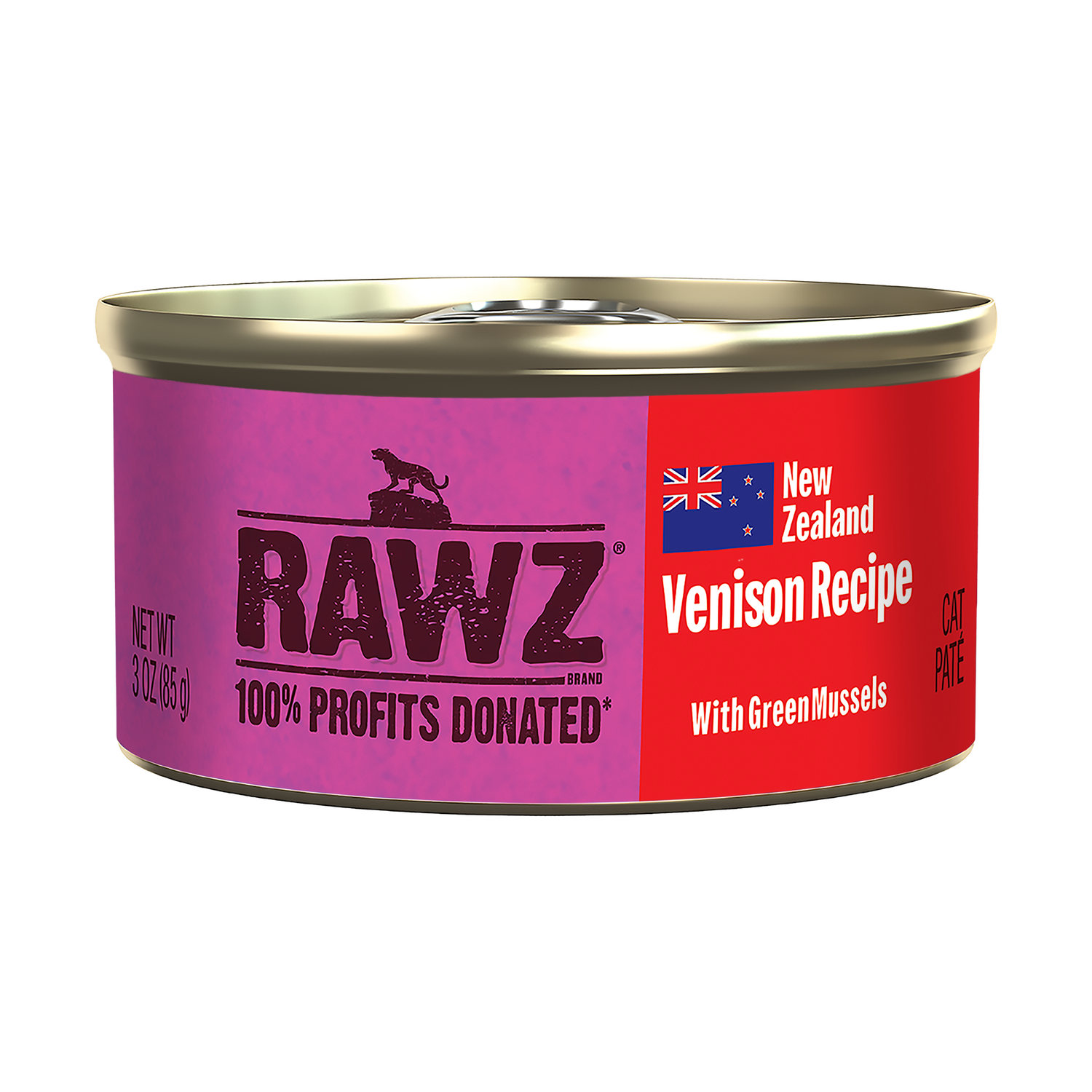RAWZ 94% Venison with Green Mussels Pâté for Cats, Size: 3oz